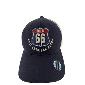 Route 66 All American Road Trip 2 tone Gray & White Snapback Cap Trucker Hat